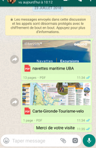 Un échange whatsapp avec un voyageur Visuel