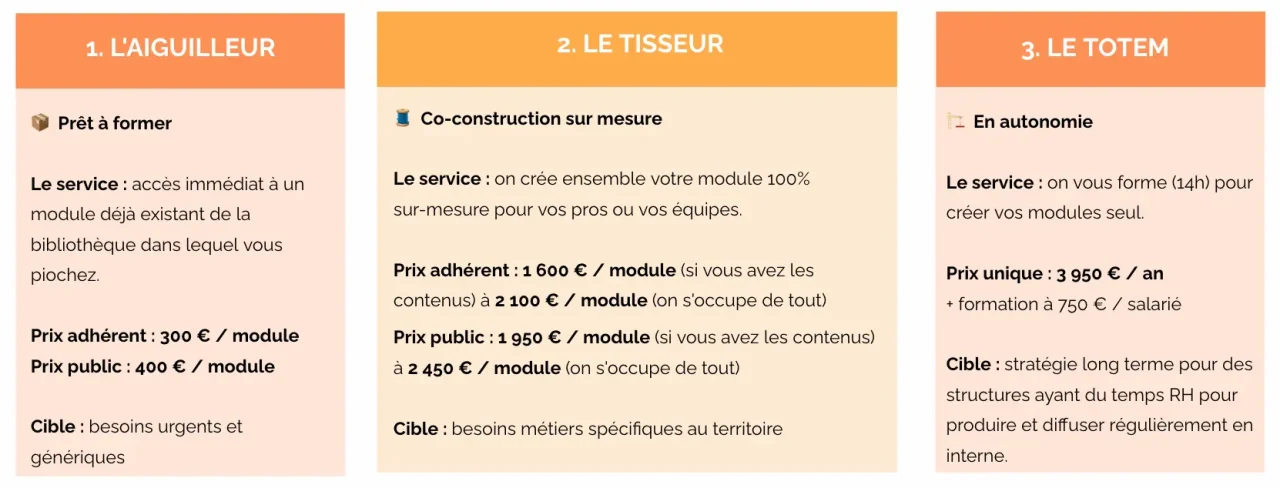 offre de service la tribu de savoirs tarifs création module elearning