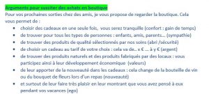 Arguments pour la vente