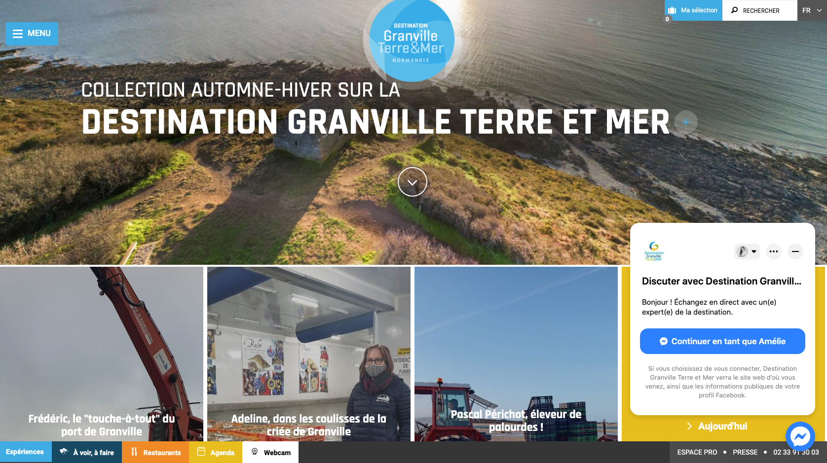 Le site de l'Office de Tourisme de Grand Ville Terre & Mer