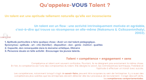 Qu'est-ce qu'un talent ?